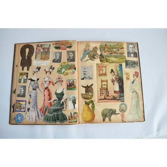 Early 1900s Antique Scrapbook Album 40 Full Pages Victorian - Picture 9 of 16